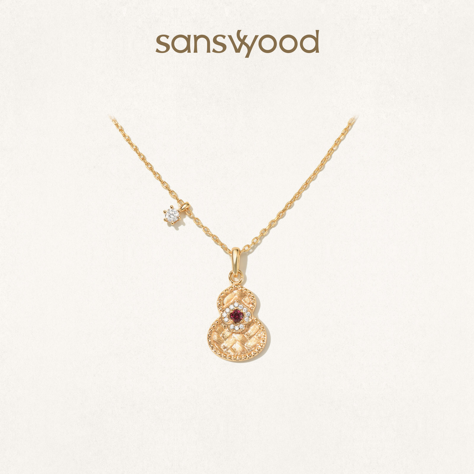 sanswood森吾《鸿福禄》编织葫芦项链轻奢精致中式寓意锁骨链礼物