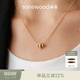 sanswood森吾 三环莫桑钻项链精致棱面金环转运珠锁骨链 勃朗特
