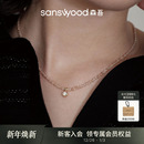 sanswood森吾 轻奢精致香槟水晶锆石莫桑石串珠项链女 歌剧魅影