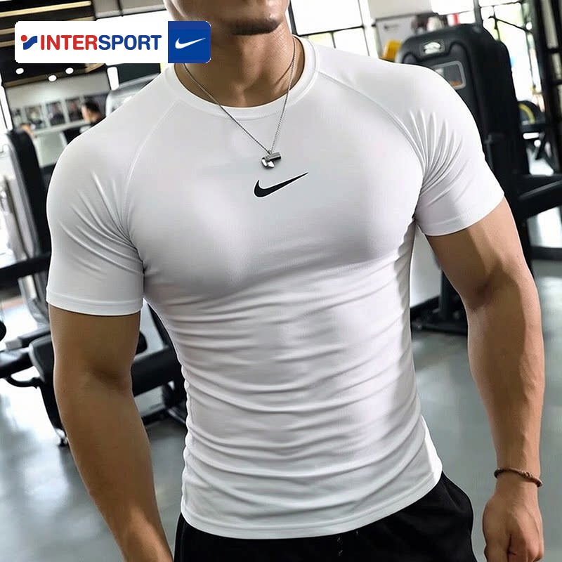 NIKE耐克男士短袖T恤26夏季款训练服速干紧身衣运动服FB7933-010