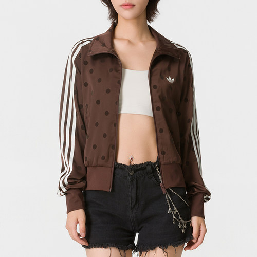 茵特丨阿迪达斯三叶草外套女2026秋季新款运动服复古波点立领夹克