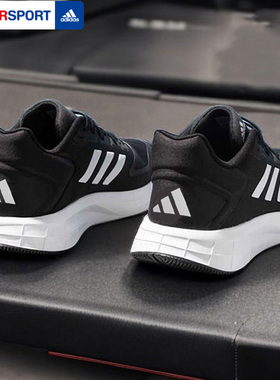 阿迪达斯跑步鞋男鞋2026春季DURAMO10运动鞋黑色缓震网面透气跑鞋