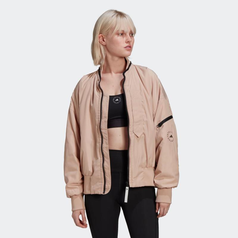 Adidas阿迪达斯外套女装健身训练运动上衣立领防风休闲夹克HA6024