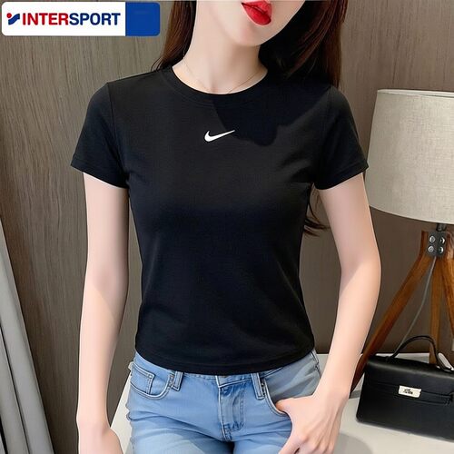 茵特|NIKE耐克黑色修身T恤女新款训练透气运动短袖半袖上衣FV5509