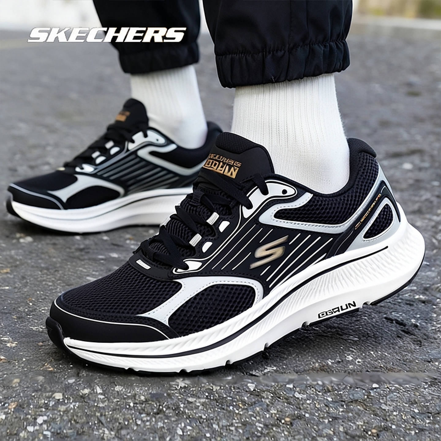 Skechers斯凯奇男鞋冬季低帮透气缓震训练跑步鞋运动休闲鞋220868