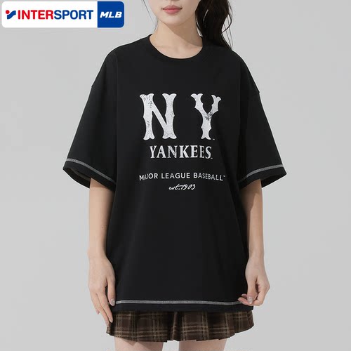 MLB官方 男女短袖2026夏季新款情侣凉感T恤复古印花圆领半袖TSB11