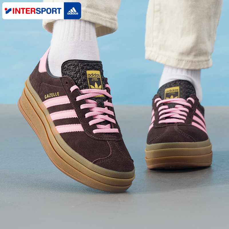 阿迪达斯三叶草德训鞋女官方旗舰2025秋冬GAZELLE厚底增高鞋板鞋