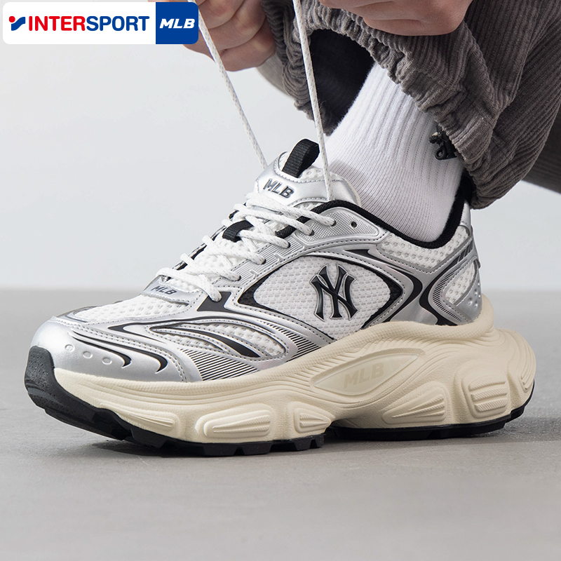 MLB官方老爹鞋男鞋女鞋25秋季新款运动鞋厚底复古休闲鞋3ASHWD15N