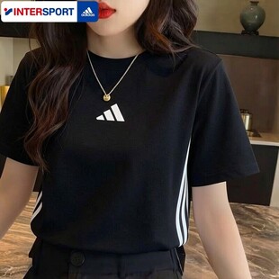 半袖 Adidas阿迪达斯短袖 T恤透气健身休闲短袖 运动短款 女子夏季