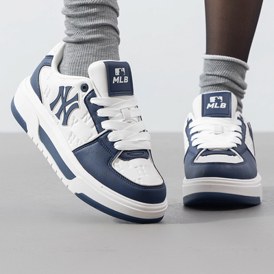 MLB官方男女学长鞋休闲板鞋2025秋季印刻老花厚底增高运动鞋SXM07