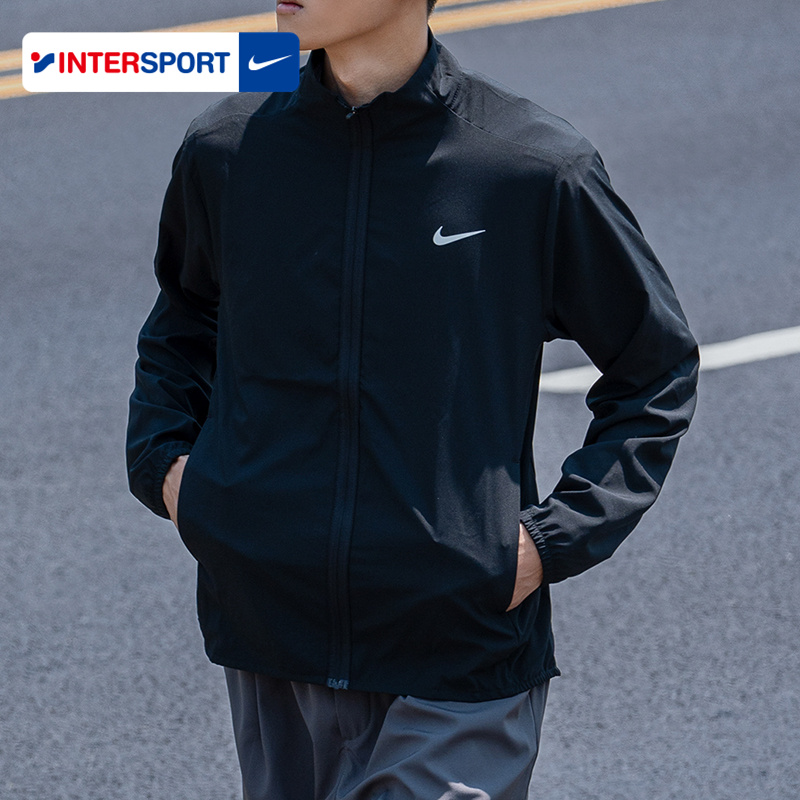 耐克官方外套男冬季薄款梭织防风训练速干立领黑色上衣夹克FB7500