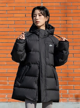 Nike耐克官方女子羽绒服夹克25冬新款刺绣保暖连帽运动外套IB2974