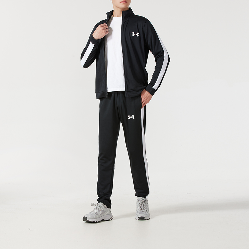 安德玛UA EMEA运动套装男子针织跑步训练夏季立领外套长裤1357139