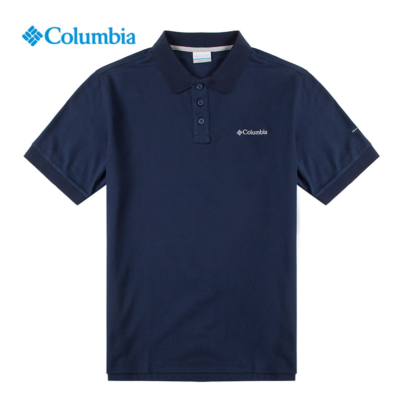 哥伦比亚蓝色POLO衫男2025夏季新款运动服休闲翻领短袖T恤AE3119