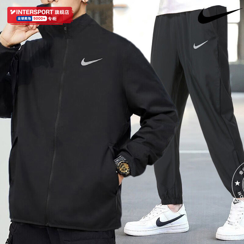 nike耐克运动服套装男士2024夏季新款梭织外套跑步裤子速干两件套