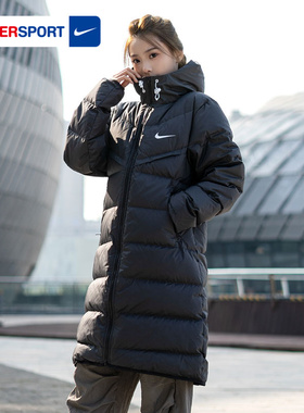 耐克女款羽绒服冬季新款官方加厚保暖长款运动正品男款外套HQ4185