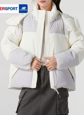 NEW BALANCE女装白色短款羽绒服冬季新款运动保暖厚外套NPE43012