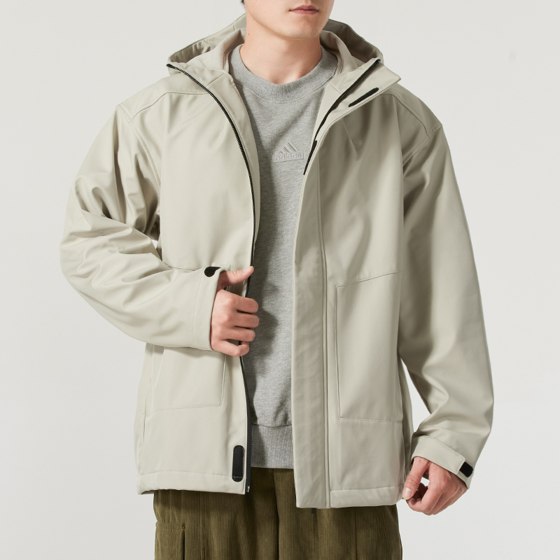 阿迪达斯外套男装2025冬季机能风宽松连帽夹克休闲运动上衣JM9156