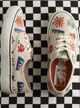 Vans范斯男鞋女鞋2024夏季新款刺绣万斯帆布鞋男士休闲鞋低帮板鞋