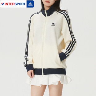 阿迪达斯儿童装26年春新款休闲华夫格运动上衣宽松夹克外套KW1178