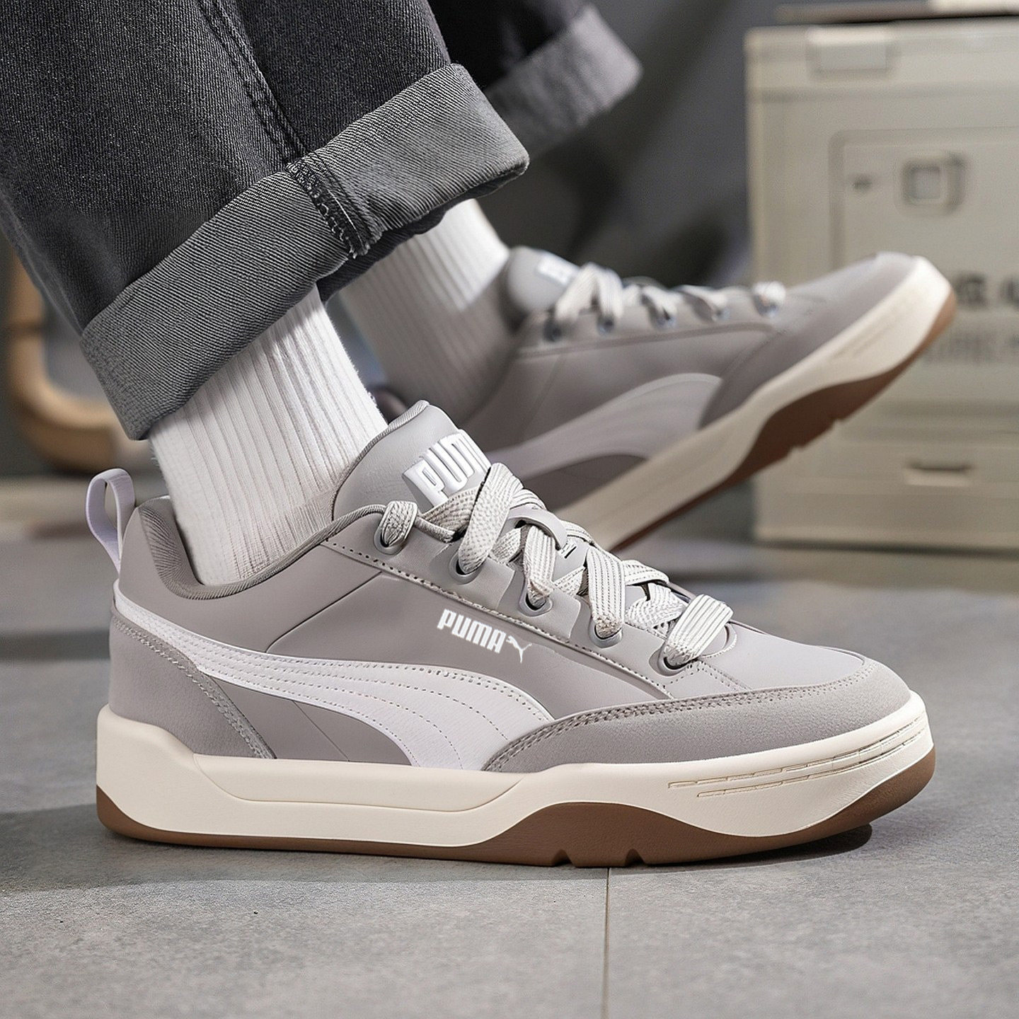 Puma彪马灰色厚底板鞋男鞋女鞋2025冬季新款休闲鞋运动鞋397495,运动鞋new,运动休闲鞋,淘宝优惠券,粉丝福利购,淘宝优惠卷
