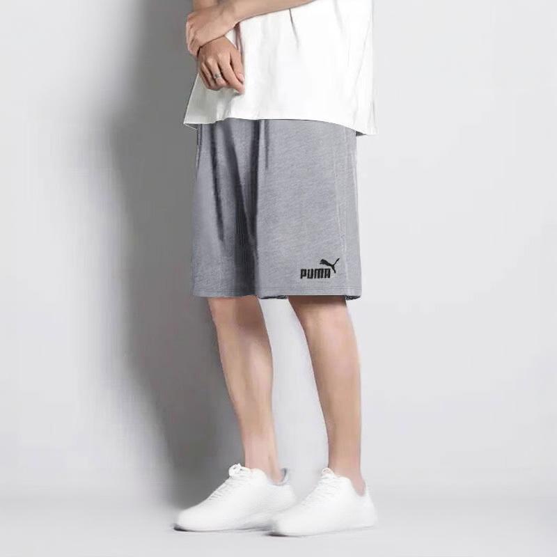 PUMA彪马男士灰色短裤2025夏季新款纯棉透气五分裤休闲运动短裤男