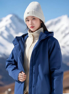 Timberland添柏岚三合一外套女冬季加厚冲锋衣派克大衣A2KF9EYO