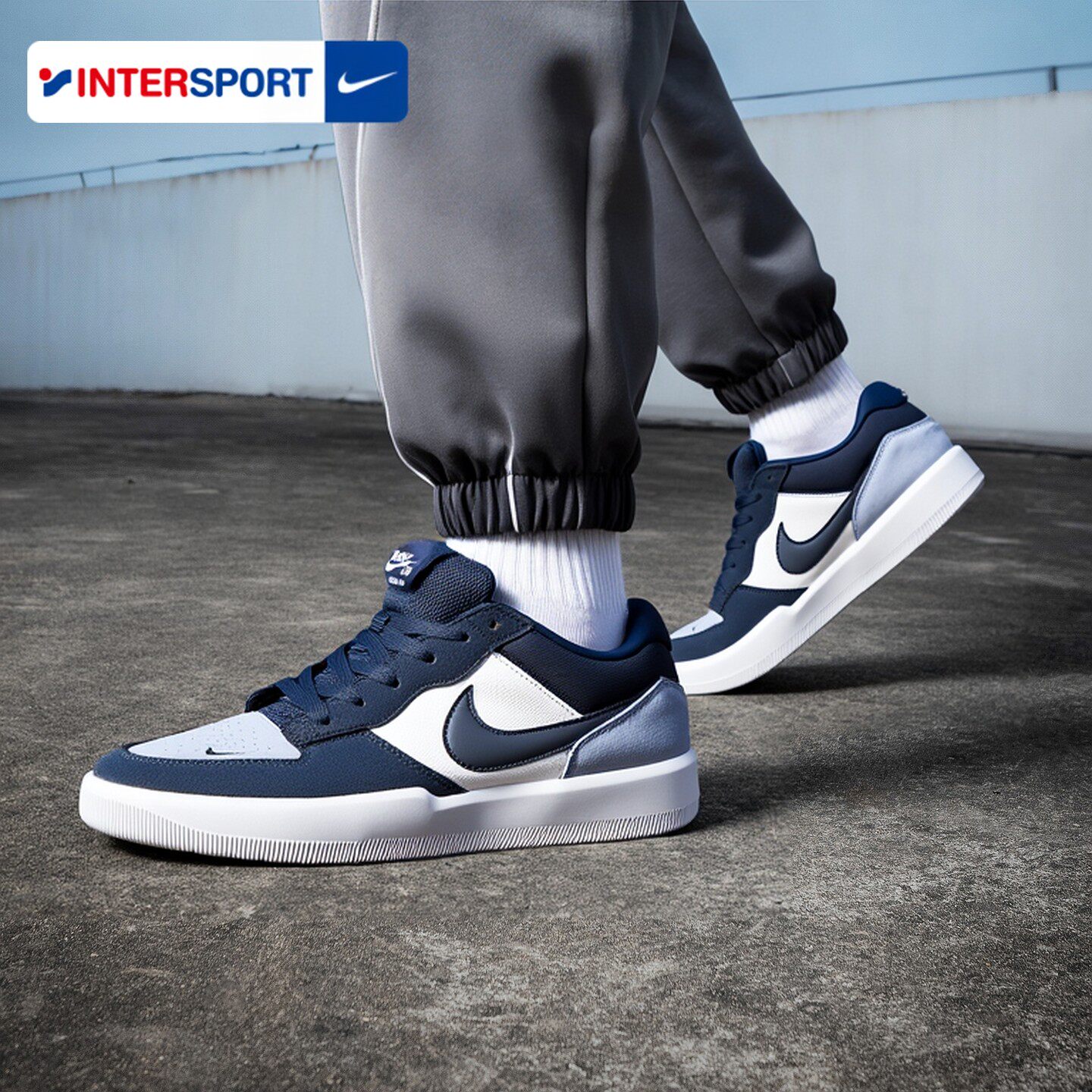 NIKE耐克板鞋男鞋2026春季新款SB FORCE 58运动鞋蓝白拼接休闲鞋