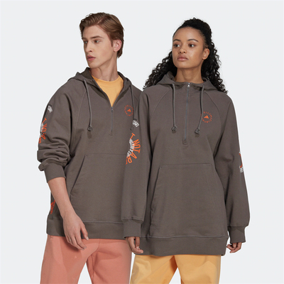 Adidas阿迪达斯SMC男女运动休闲半拉链宽松连帽套头衫卫衣IB5901