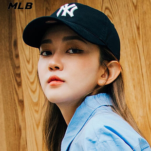 MLB官方 黑色帽子鸭舌帽棒球帽潮CP77 运动帽男帽女帽2025冬新款