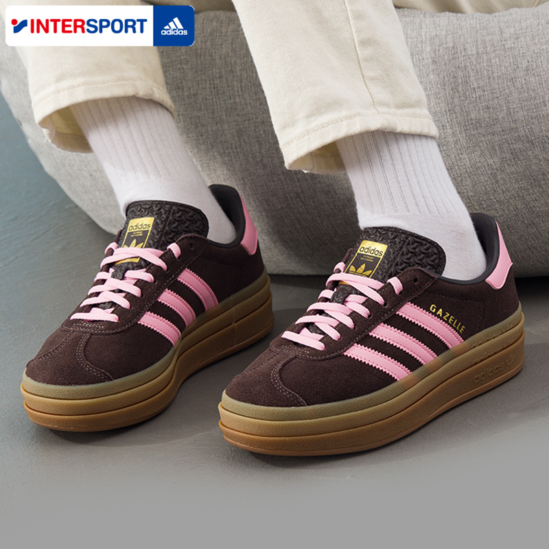 adidas阿迪达斯三叶草德训鞋女鞋2025秋冬GAZELLE厚底鞋板鞋T头鞋