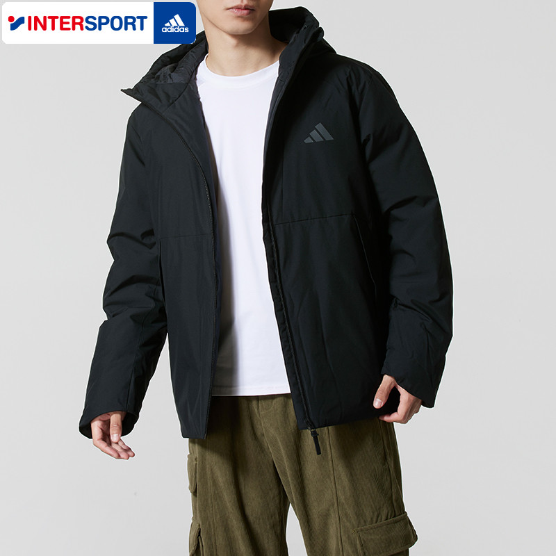 阿迪达斯羽绒服男装 2025新款冬季保暖600蓬防风御寒连帽羽绒外套