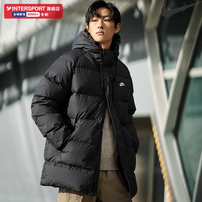 耐克男装羽绒服2025冬季新款运动服防风中长款连帽保暖外套IB2974