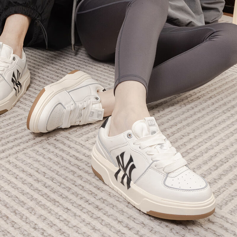 MLB学长鞋情侣鞋2025新款男女复古小白鞋轻便厚底休闲鞋3ASXCA12N