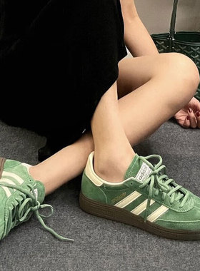 阿迪达斯三叶草男鞋女鞋潮流运动鞋绿色T型鞋头运动休闲鞋IG6192