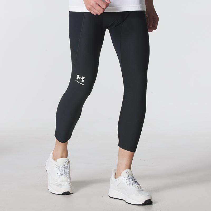 安德玛紧身裤男2026春季健身训练运动中长裤黑色跑步短裤6016183