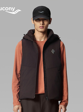 Saucony索康尼男装2025冬季新款户外保暖休闲羽绒马甲SA2250DV10C