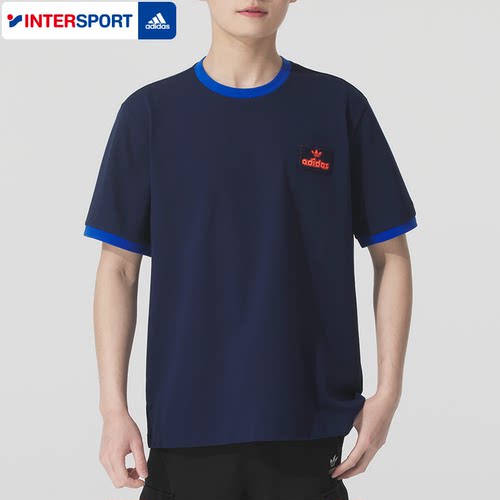 阿迪达斯三叶草短袖男装2025冬季宽松透气休闲圆领T恤半袖JX2637