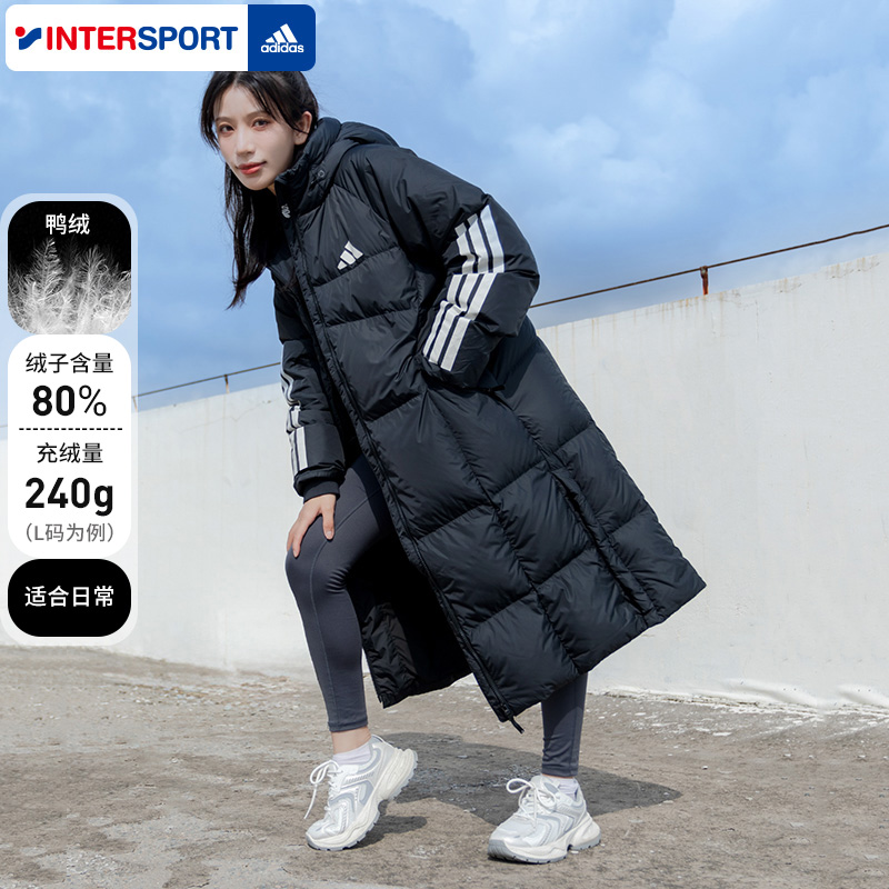 阿迪达斯长款羽绒服保暖外套