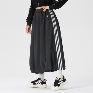 花苞裙运动休闲半身裙KC8088 中长款 阿迪达斯三叶草裙子女夏季 新款