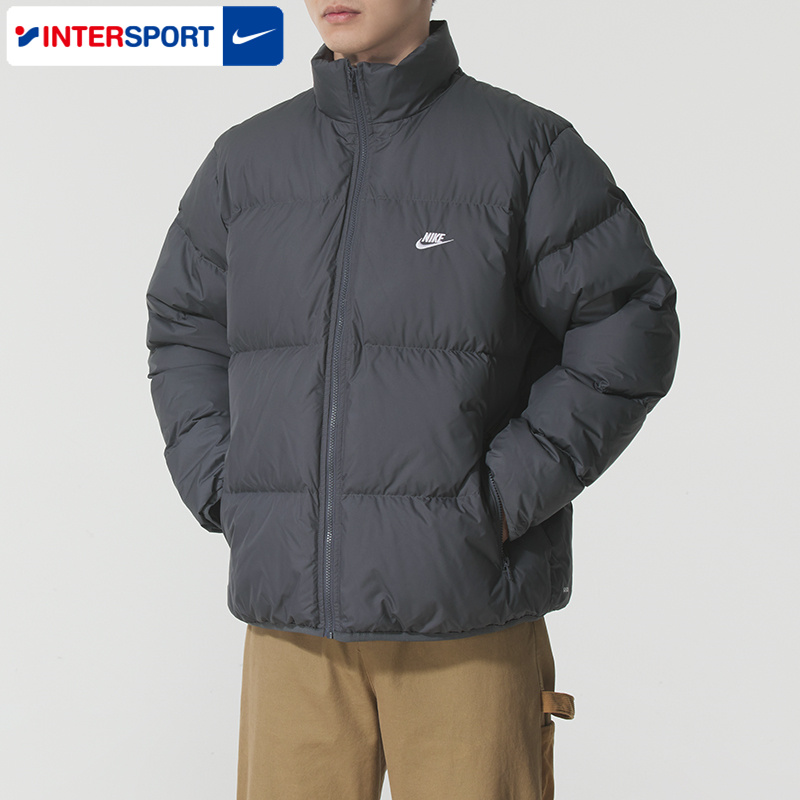 NIKE耐克官方短款羽绒服男装冬季新款男士黑色立领保暖夹克IB2976