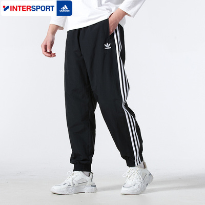 阿迪达斯三叶草长裤男裤新款跑步训练休闲裤运动裤梭织长裤KB2465
