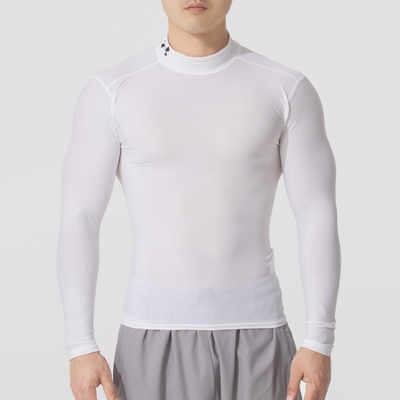 安德玛UA男装长袖T恤HeatGear男半高领训练运动服速干弹力紧身衣