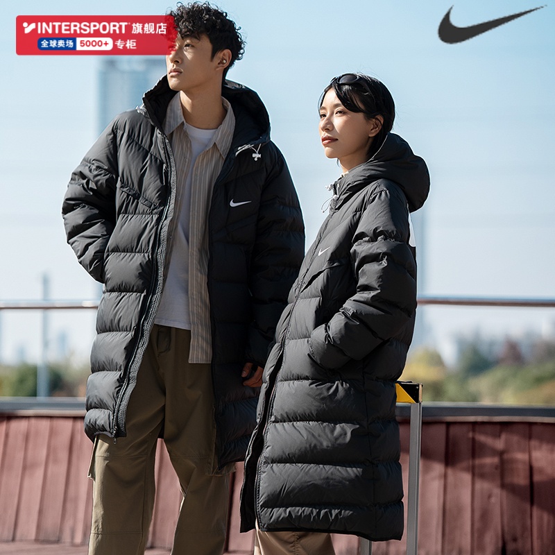 耐克男女同款轻薄长款羽绒服2025冬季新款休闲舒适运动夹克HQ4185