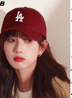 MLB官方棒球帽女帽2025新款运动帽酒红色帽子鸭舌帽遮阳帽男CP66