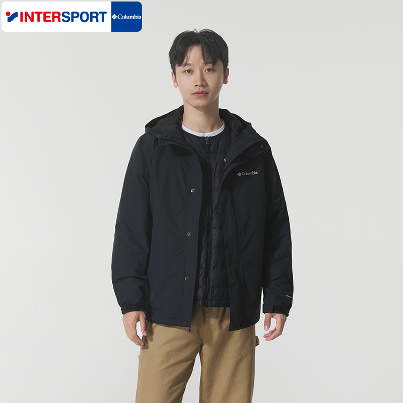 哥伦比亚男装 2025冬季新款运动服户外防风保暖羽绒三合一冲锋衣