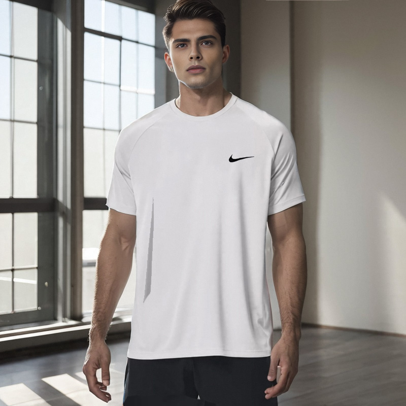 NIKE耐克白色速干男款短袖夏季新款透气半袖运动服训练健身衣T恤