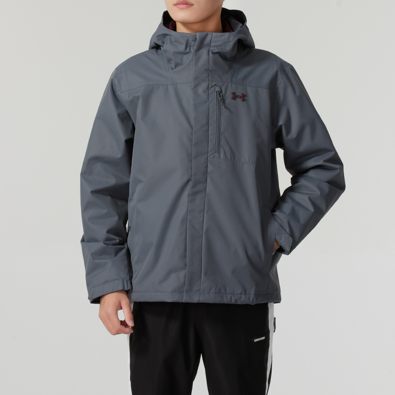 安德玛三合一外套男2025秋冬新款户外冲锋保暖登山运动夹克防风衣