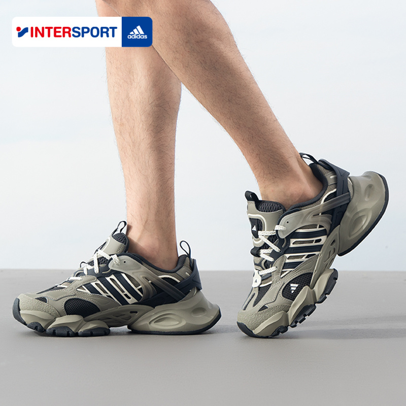 阿迪达斯新款男鞋冬季运动鞋透气休闲鞋灰色复古增高老爹鞋JR8078