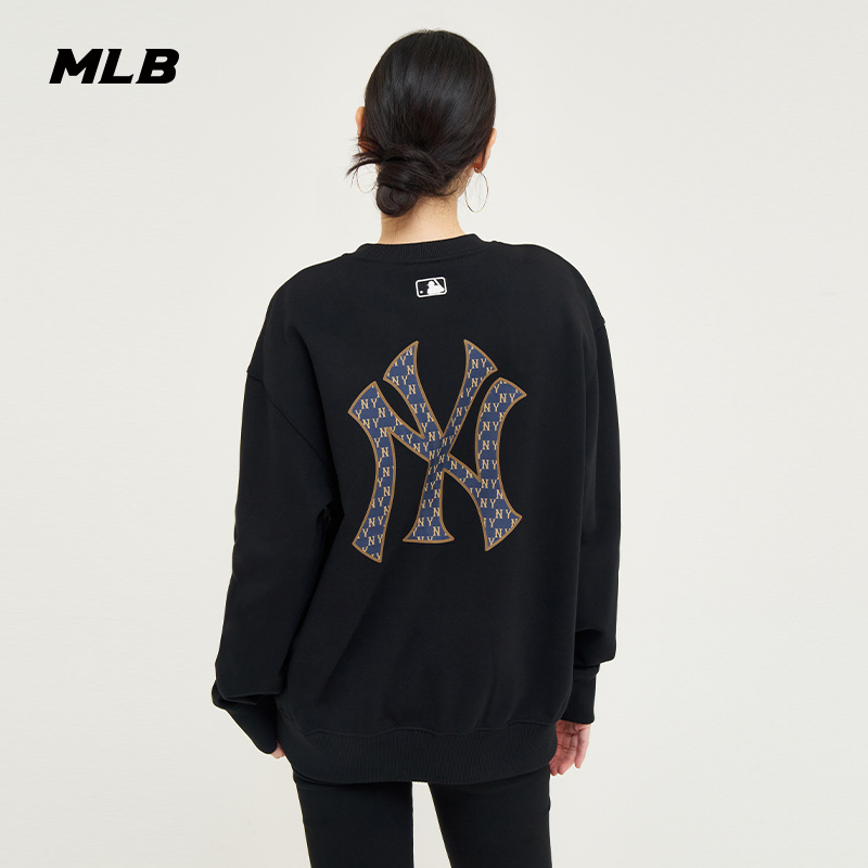 MLB老花卫衣男女装24秋新款情侣圆领卫衣外套套头衫3AMTM0444